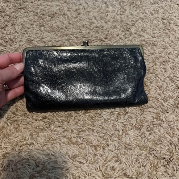 HOBO Handbags - Vintage Hobo International Lauren Clutch Wallet Black Paisley Leather